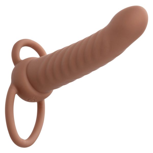 CALEXOTICS - MAXX RIBBED DUAL PENETRATOR 10 VIBRAÃÃES MARROM - Image 2