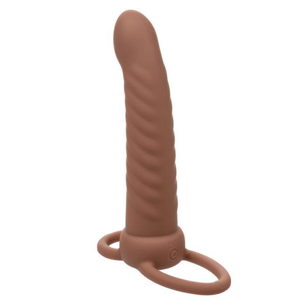 CALEXOTICS - MAXX RIBBED DUAL PENETRATOR 10 VIBRAÃÃES MARROM - Image 4