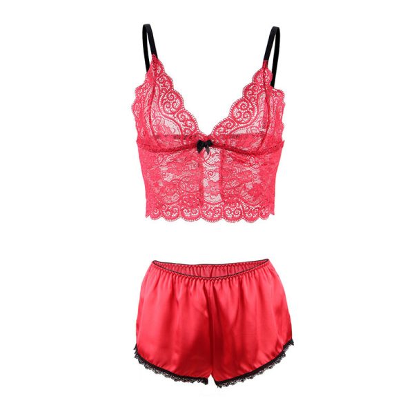 SUBBLIME - 953898 CAMISOLA DE SEDA E RENDA + CALCINHA VERMELHA S/M - Image 5