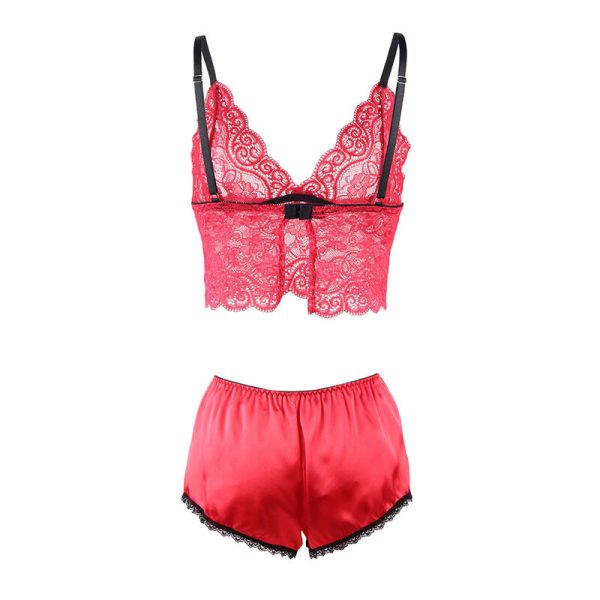 SUBBLIME - 953898 CAMISOLA DE SEDA E RENDA + CALCINHA VERMELHA S/M - Image 6