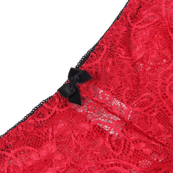 SUBBLIME - 953898 CAMISOLA DE SEDA E RENDA + CALCINHA VERMELHA S/M - Image 9