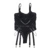 SUBBLIME - 954260 BODY COM CORRENTES + CINTA-LIGA PRETO S/M - Image 7