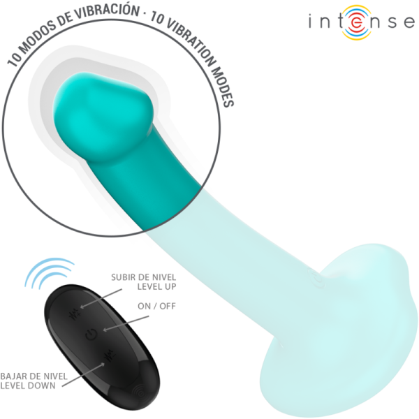 INTENSE - KATIE VIBRADOR COM VENTOSA 10 VIBRAÃÃES AZUL CONTROLE REMOTO - Image 2