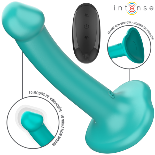 INTENSE - KATIE VIBRADOR COM VENTOSA 10 VIBRAÃÃES AZUL CONTROLE REMOTO