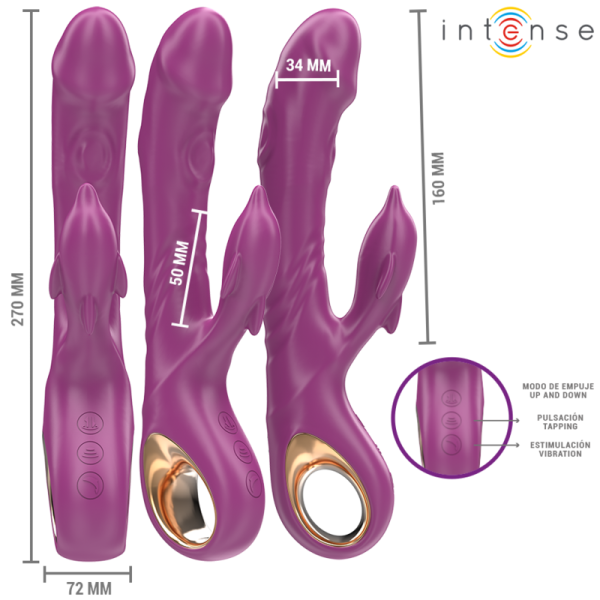 INTENSE - HALLE VIBRADOR MULTIFUNCIONAL COM LÃNGUA ESTIMULANTE DE GOLFINHOS ROXO - Image 2