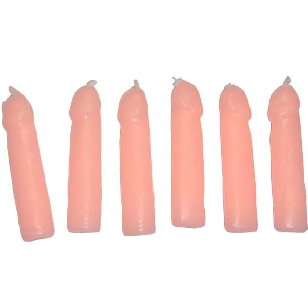 DIABLO PICANTE - 6 VELAS EM FORMA DE PÃNIS DE CARNE