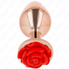 KINK - PLUG ANAL ROSA OURO COM ROSA VERMELHA L - Image 2