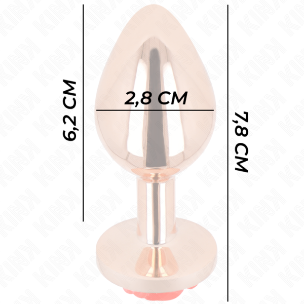 KINK - PLUG ANAL DE OURO ROSA COM ROSA VERMELHA S - Image 4