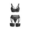 SUBBLIME - 955236 SUTIÃ BONDAGE PRETO COM CONJUNTO DE LIGA S/M - Image 4
