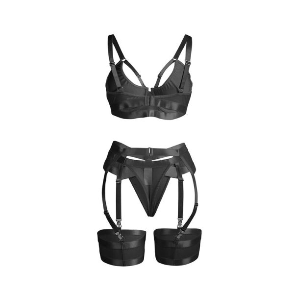 SUBBLIME - 955243 SUTIÃ BONDAGE PRETO COM CONJUNTO DE LIGA L/XL - Image 5
