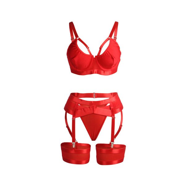 SUBBLIME - 955267 SUTIÃ BONDAGE VERMELHO COM CONJUNTO DE LIGA L/XL - Image 5