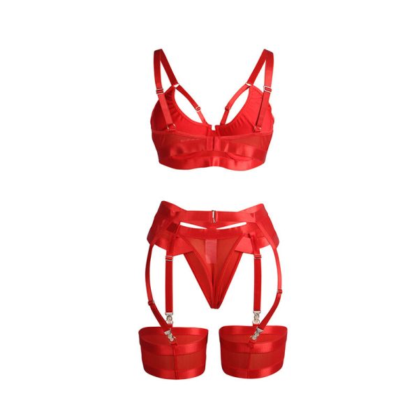 SUBBLIME - 955267 SUTIÃ BONDAGE VERMELHO COM CONJUNTO DE LIGA L/XL - Image 6