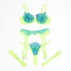 SUBBLIME - 955328 CONJUNTO DE SUTIÃ COM RENDA E LINHAS DE LIGA VERDE E AZUL L/XL - Image 6