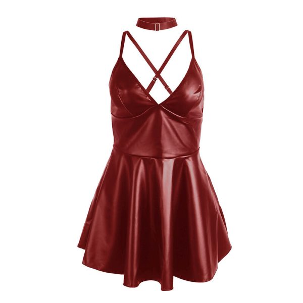 SUBBLIME - 955403 VESTIDO COM ALÃAS DE COURO BORDÃ L/XL - Image 5