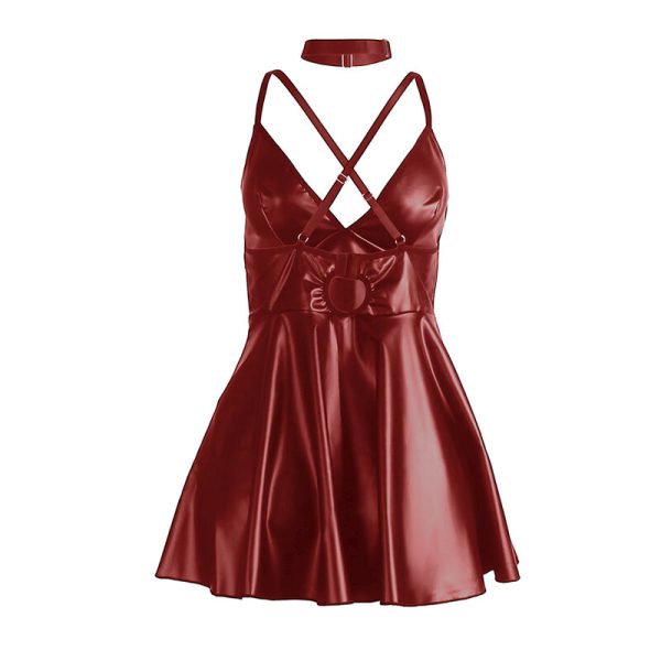 SUBBLIME - 955403 VESTIDO COM ALÃAS DE COURO BORDÃ L/XL - Image 6