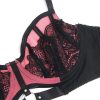 SUBBLIME - 955588 CONJUNTO DE SUTIÃ DE COURO VERDE COM ZÃPER DE MALHA ROSA L/XL - Image 8