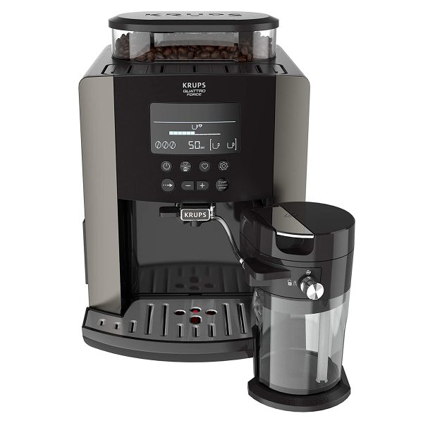 CAFETERA SUPERAUTOMATICA KRUPS EA819E QUATRO FORCE ARABICA LATTE PEWTER