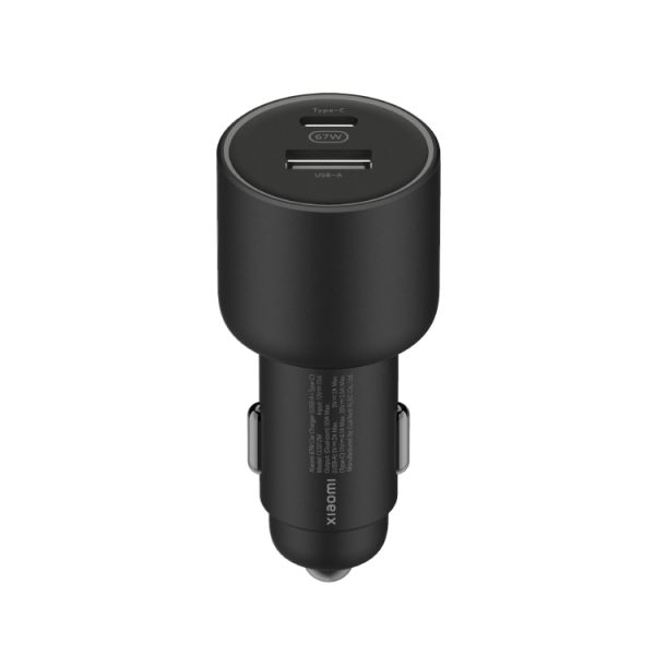 XIAOMI 67W CAR CHARGER USB-A + TYPE C BLACK