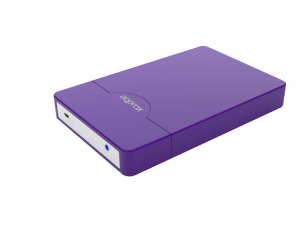 CAJA EXTERNA USB 2.5'' SATA 3.0 SCREWLESS MORADO APPROX