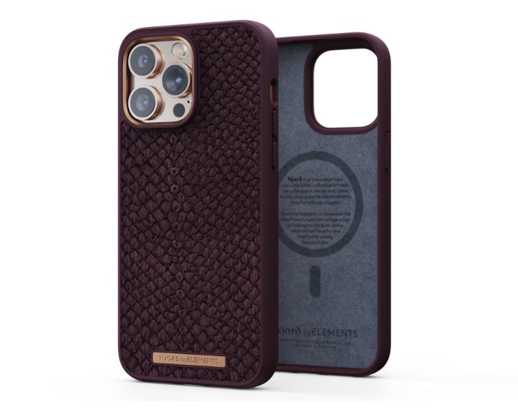 FUNDA MAGSAFE IPHONE 14 PRO MAX PIEL DE SALMON COÑAC NJORD