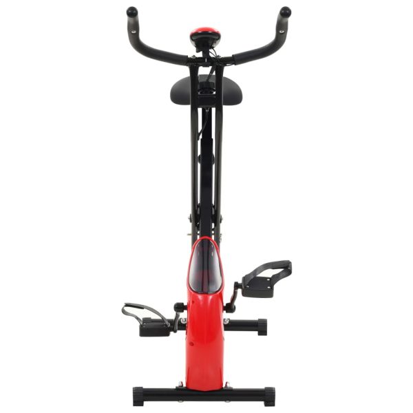 Bicicleta X estática magnética c/ medição pulso preto vermelho - Image 2