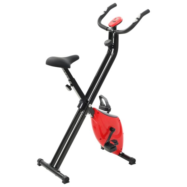 Bicicleta X estática magnética c/ medição pulso preto vermelho - Image 5