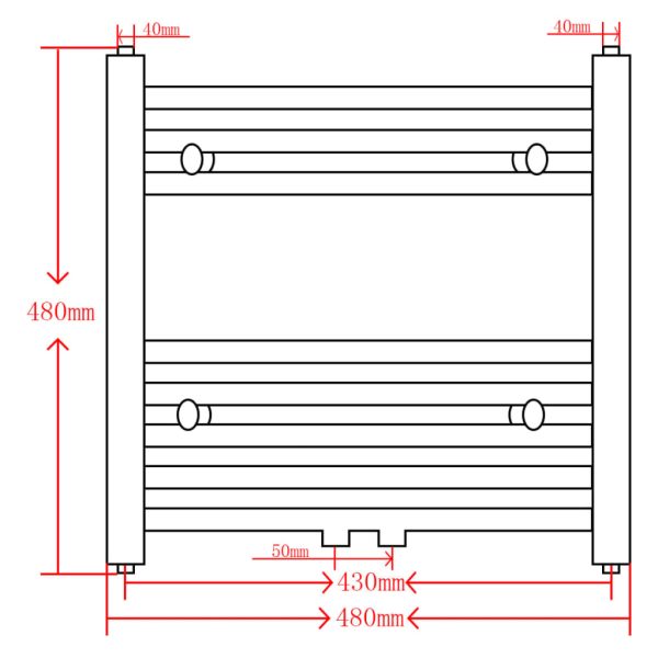 Aquecedor toalhas casa de banho liso 480 x 480 mm cinza - Image 9