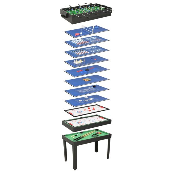 Mesa de jogos 15-em-1 121x61x82 cm cor preto