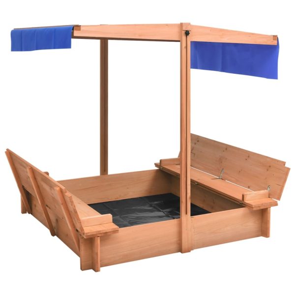 Caixa de areia com teto 112x112x112 cm madeira de abeto