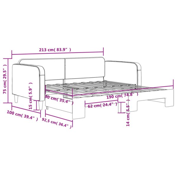 Sofá-cama com gavetão 90x190 cm tecido cinzento-escuro - Image 11