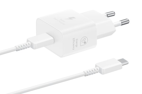 SAMSUNG QUICK CHARGER USB C 25W WITH DATA CABLE WHITE T2510XWE - Image 4