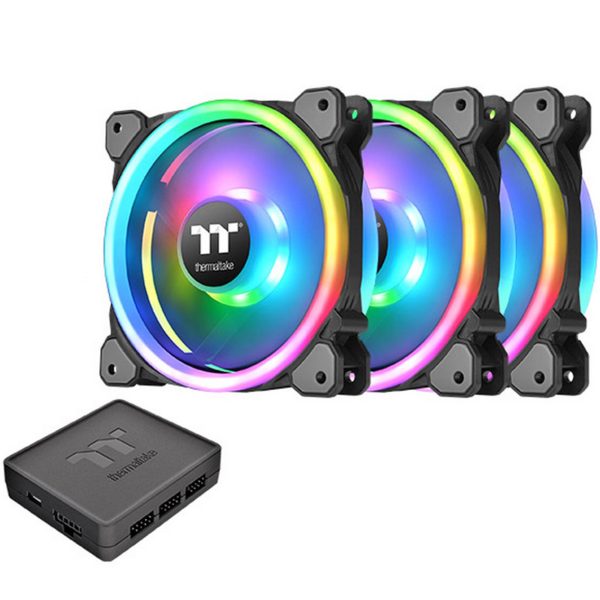 Kit de ventiladores 120x120 thermaltake riing trio 12 rgb tt pack 3 unidades -  1500 rpm