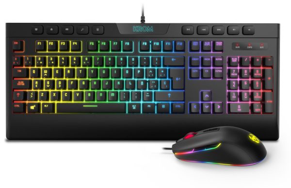 Pack krom rgb teclado membrana y raton kalyos