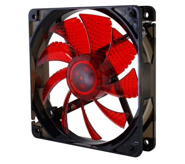 Ventilador caja nox cool fan led 120mm negro led rojo