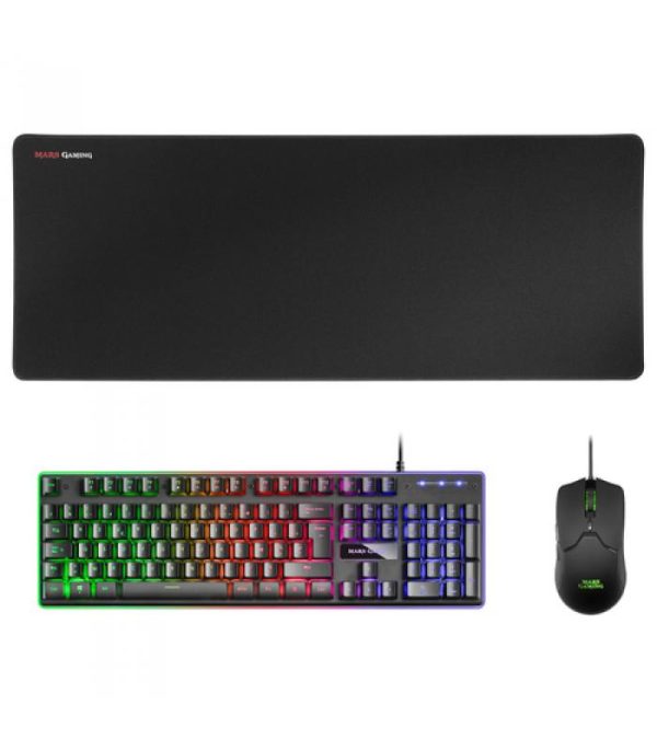 Kit teclado + raton mars gaming mcpx rgb + alfombrilla frances