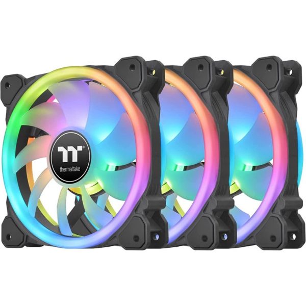 Kit de ventiladores 140 x 140 thermaltake swafan 14 rgb pack 3 unidades -  2000rpm -  pwm -  argb