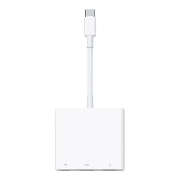 Cable adaptador usb tipo c a usb tipo a - hdmi - usb tipo c apple macho - hembra - blanco