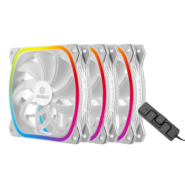 Ventilador gaming enermax squa rgb blanco 120mm pack de 3