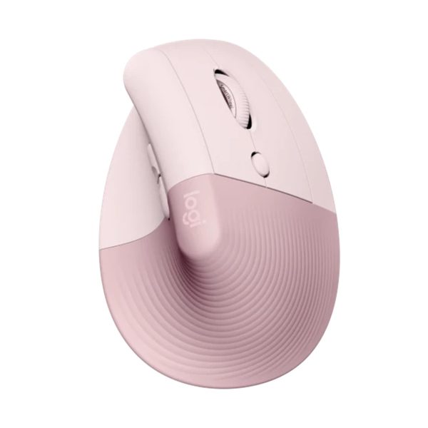 Mouse raton vertical logitech lift 6 botones 4000 dpi wireless inalambrico rosa