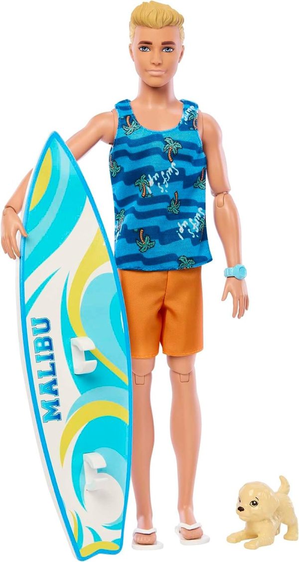 Muñeco barbie mattel ken tabla de surf