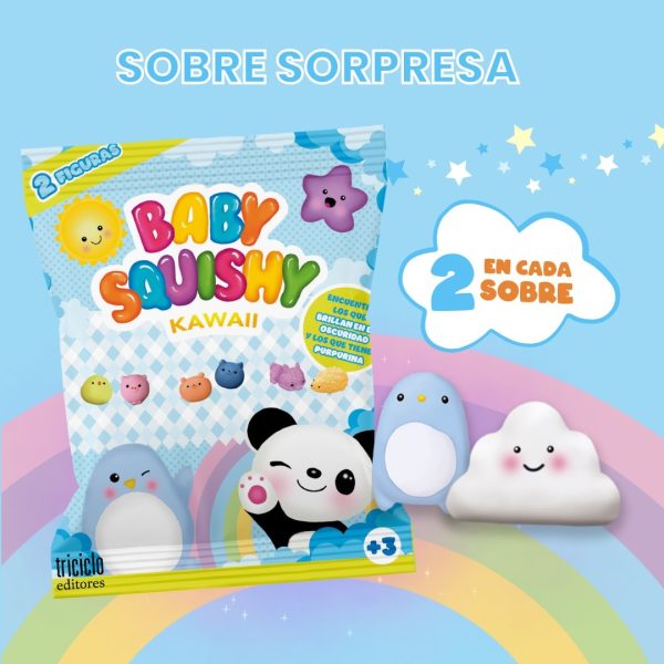 DISPLAY 16 SOBRES BABY SQUISHY KAWAII