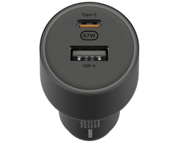 CARGADOR COCHE 67W USB-A TYPE-C 1xUSB-A/1xUSB TYPE-C/ 2A/6A NEGRO XIAOMI