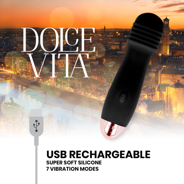 DOLCE VITA - VIBRADOR RECARREGÁVEL TRÊS PRETO 7 VELOCIDADE - Image 4