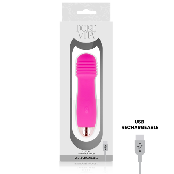 DOLCE VITA - VIBRADOR RECARREGÁVEL DE TRÊS VELOCIDADES PINK 7 - Image 3