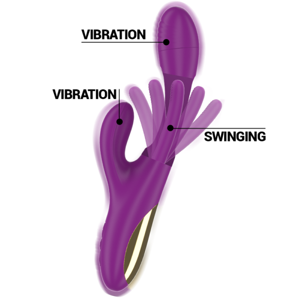 INTENSE - APOLO VIBRADOR MULTIFUNÇÃO RECARREGÁVEL 7 VIBRAÇÕES COM LÍNGUA OSCILANTE ROXA - Image 4