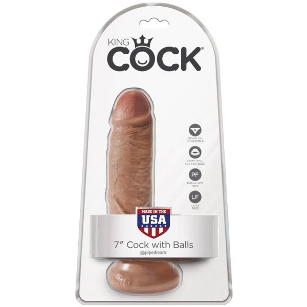 KING COCK - PÊNIS REALÍSTICO COM BOLAS 13,2 CM CARAMELO - Image 6