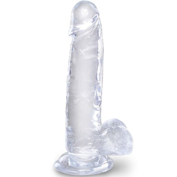 KING COCK CLEAR - PÊNIS REALISTA COM BOLAS 15,2 CM TRANSPARENTE