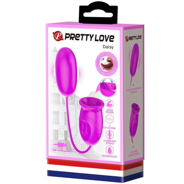 PRETTY LOVE - VIBRADOR RECARREGVEL DAISY DUAL EGG ROXO - Image 9