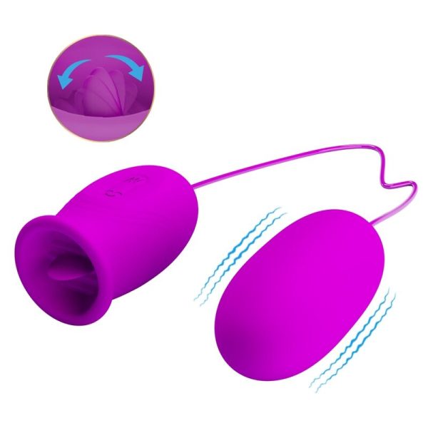 PRETTY LOVE - VIBRADOR RECARREGVEL DAISY DUAL EGG ROXO - Image 3