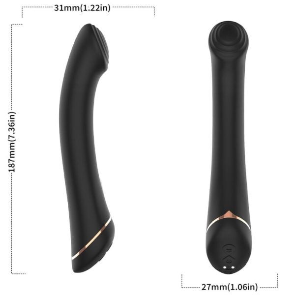 ARMONY - VIBRADOR FALT HEAD SILICONE PRETO - Image 3